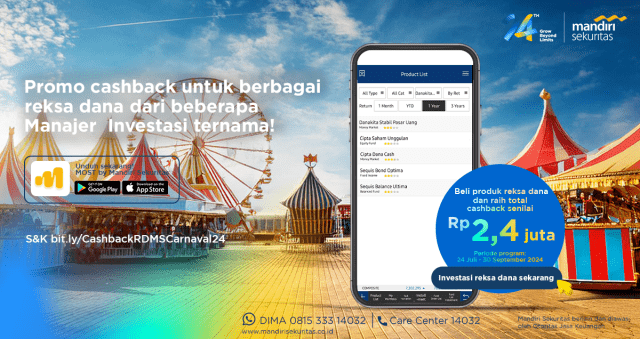 Mandiri Sekuritas Carnaval 2024: Investasi Reksa Dana Makin Cuan dengan Tambahan Cashback